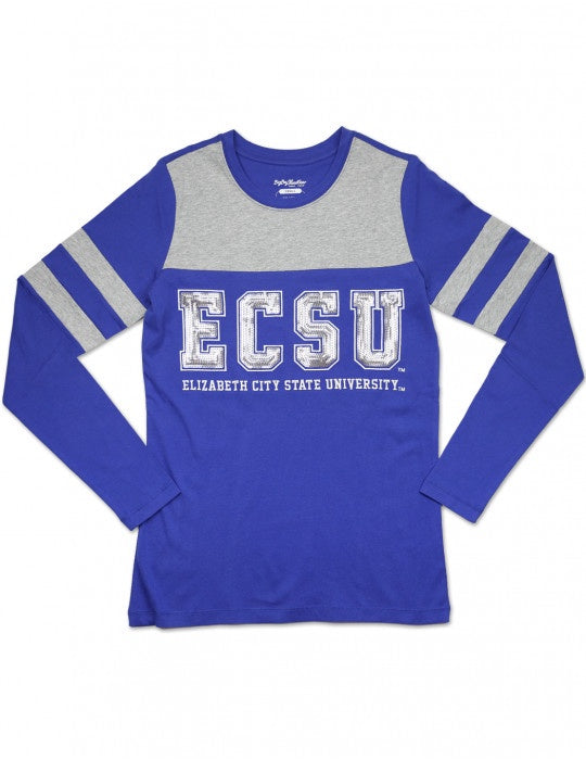 ECSU Women's Varsity Long Sleeve Tee 3 Sisters Embroidery