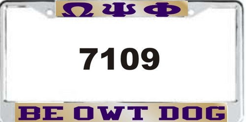 Omega BE OWT Dog Auto Frame Gold/Purple