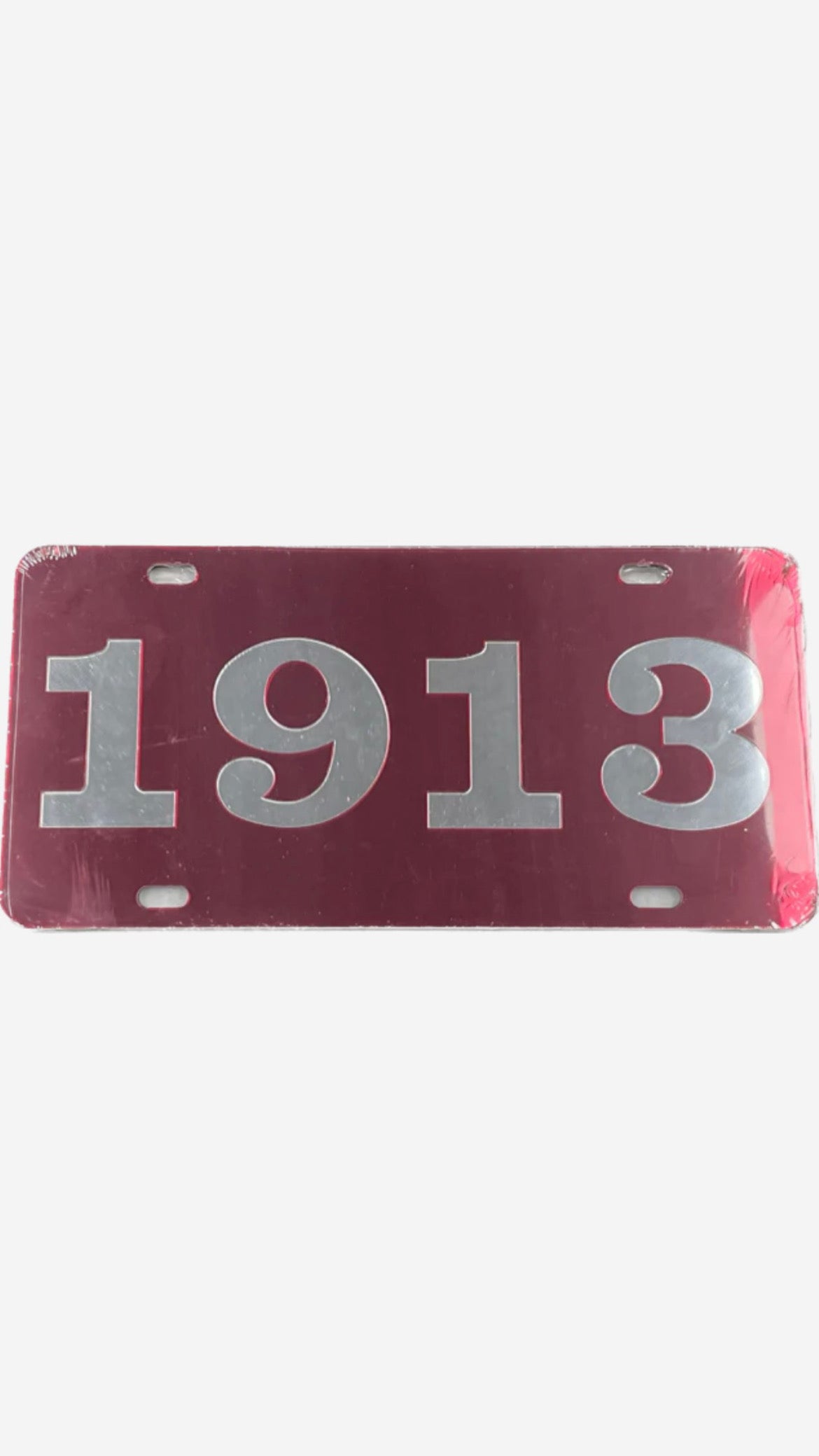 Delta Red Inlaid Founders Mirror Auto Tag