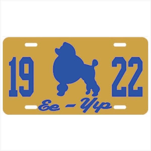 SGRho 1922 Poodle Call Plate Gold/Royal