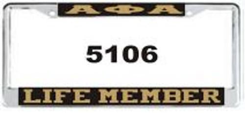 Alpha Life Member Auto Frame Black/Gold