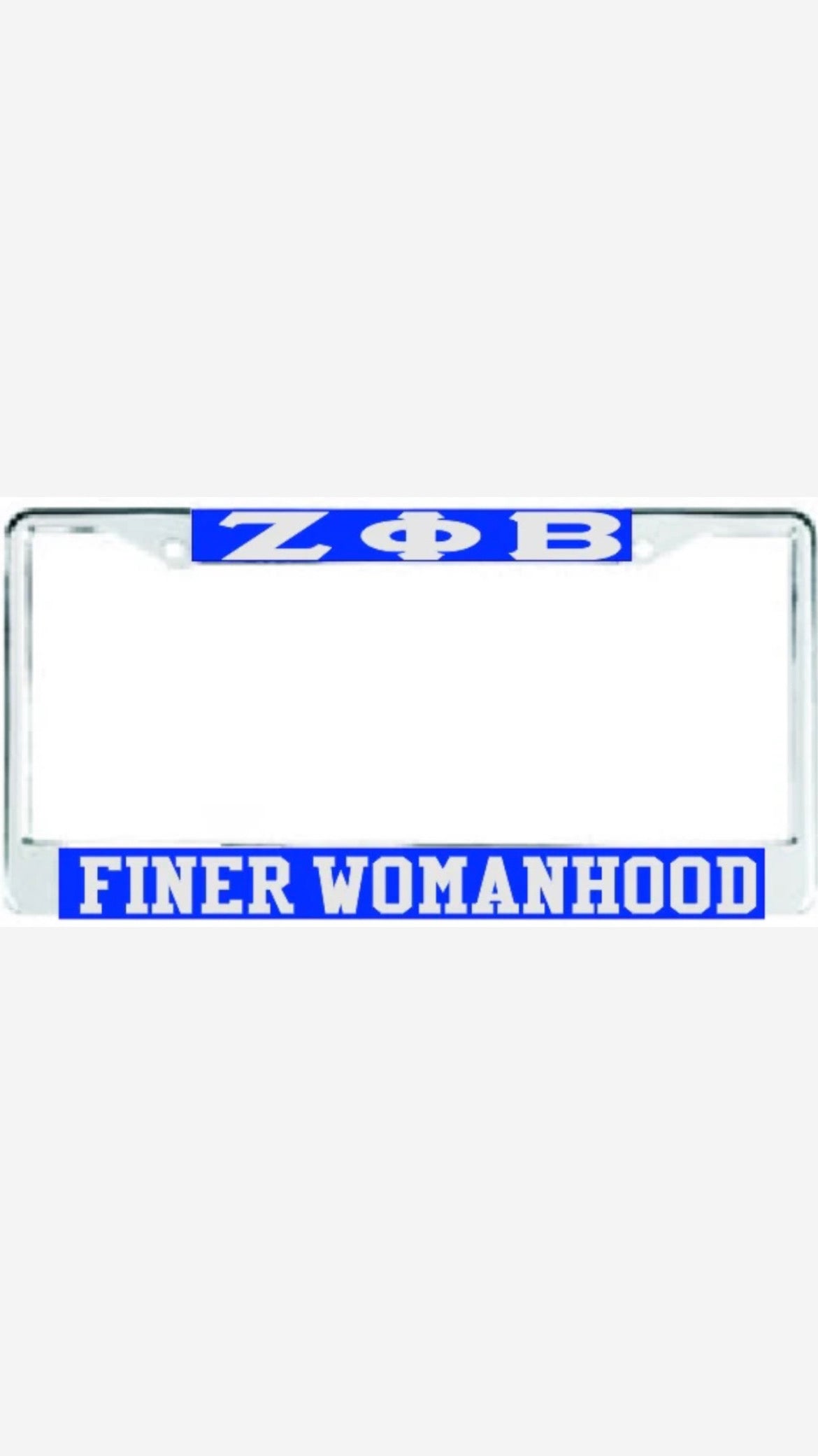 Zeta Finer Womanhood Auto Frame Royal/Silver