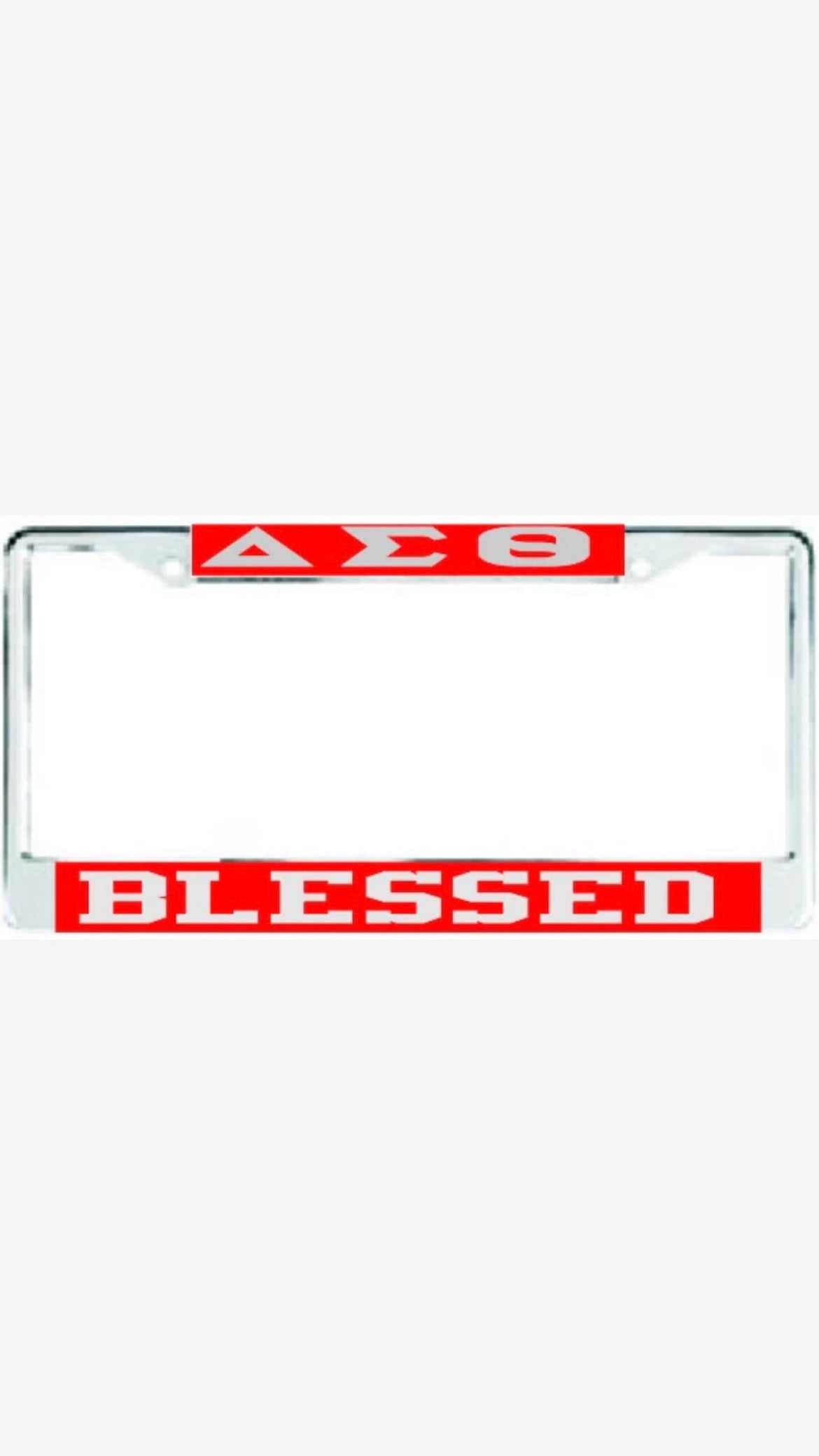 Delta Blessed Auto Frame Red/Silver