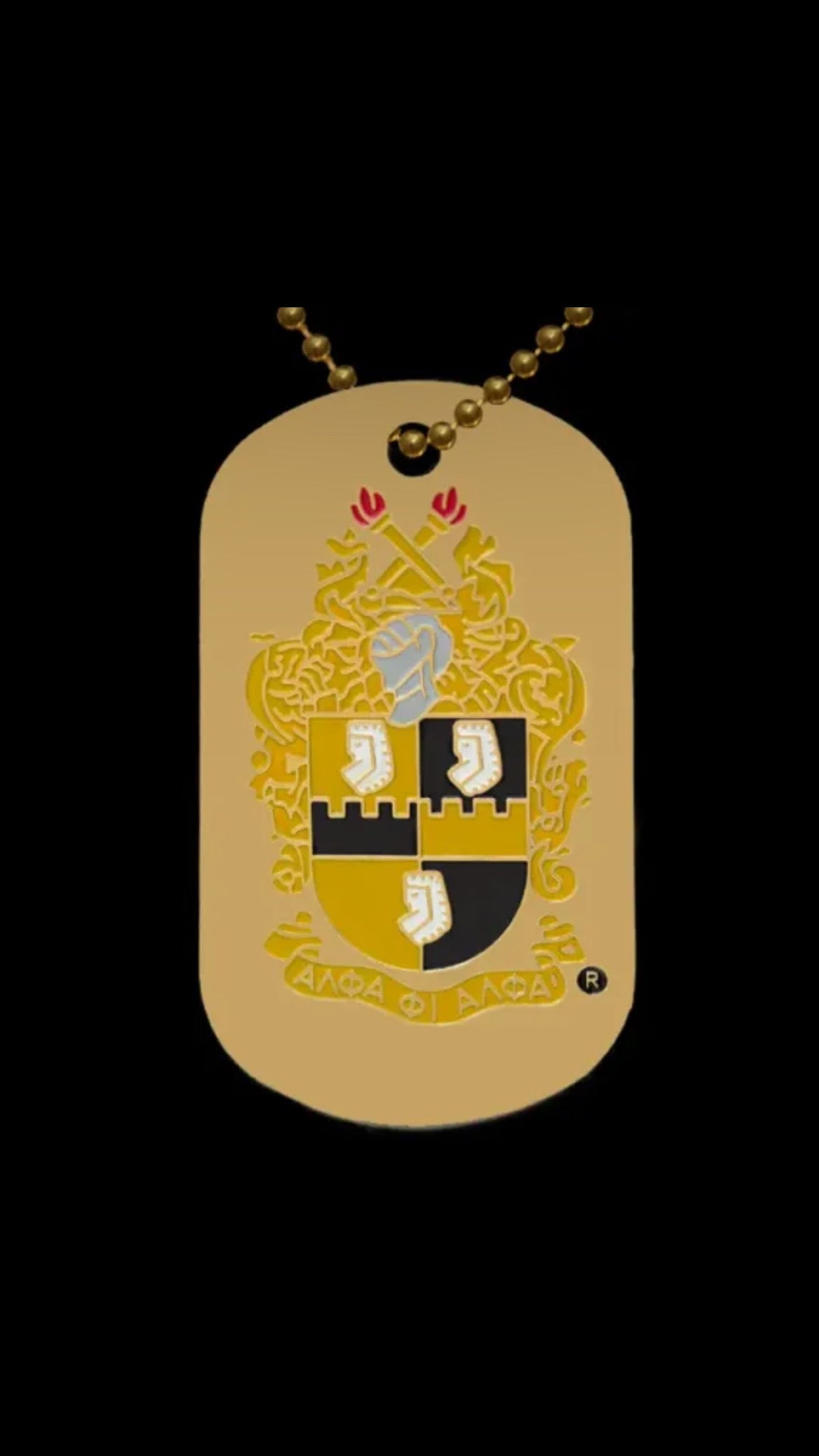 Alpha Gold Double Sided Dog Tag