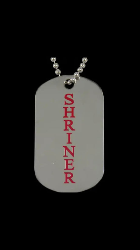 Shriner Silver Double Sided Dog Tag