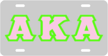 AKA Auto Tag Silver/Pink/Green