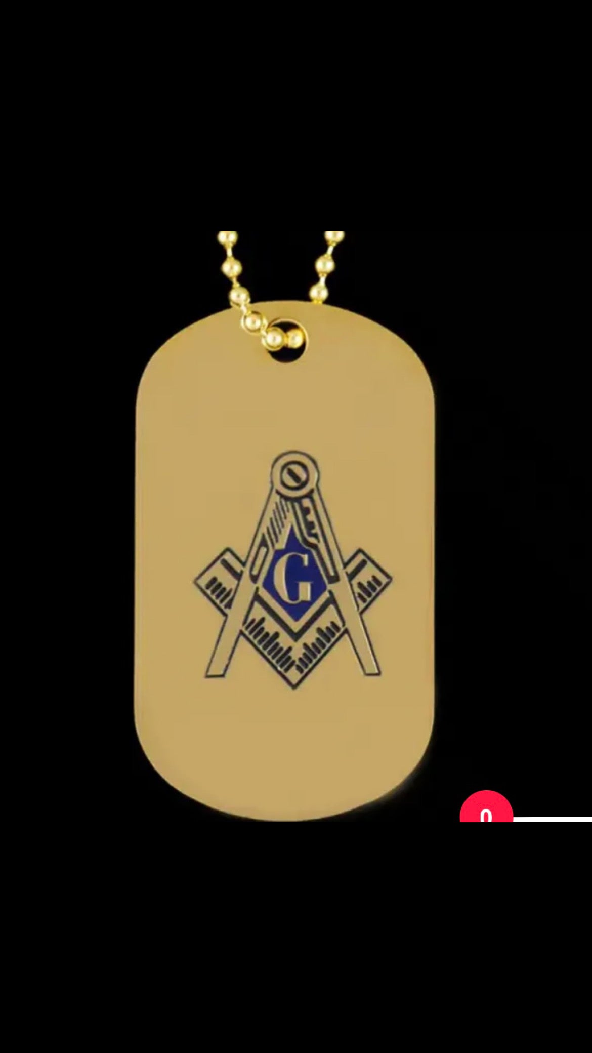 Mason Gold Double Sided Dog Tag