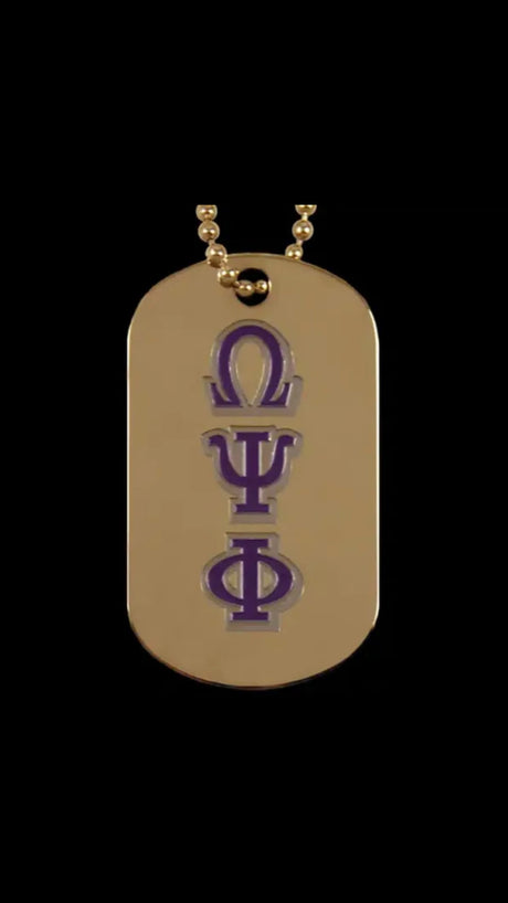 Omega Gold Double Sided Dog Tag