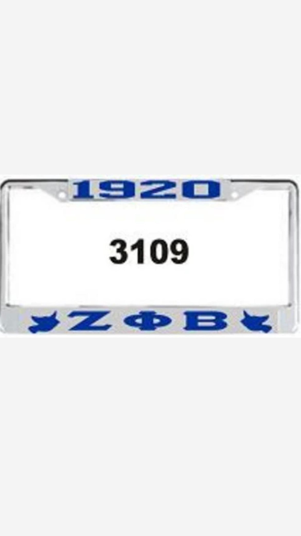 Zeta 1920 Dove Auto Frame Silver/Royal