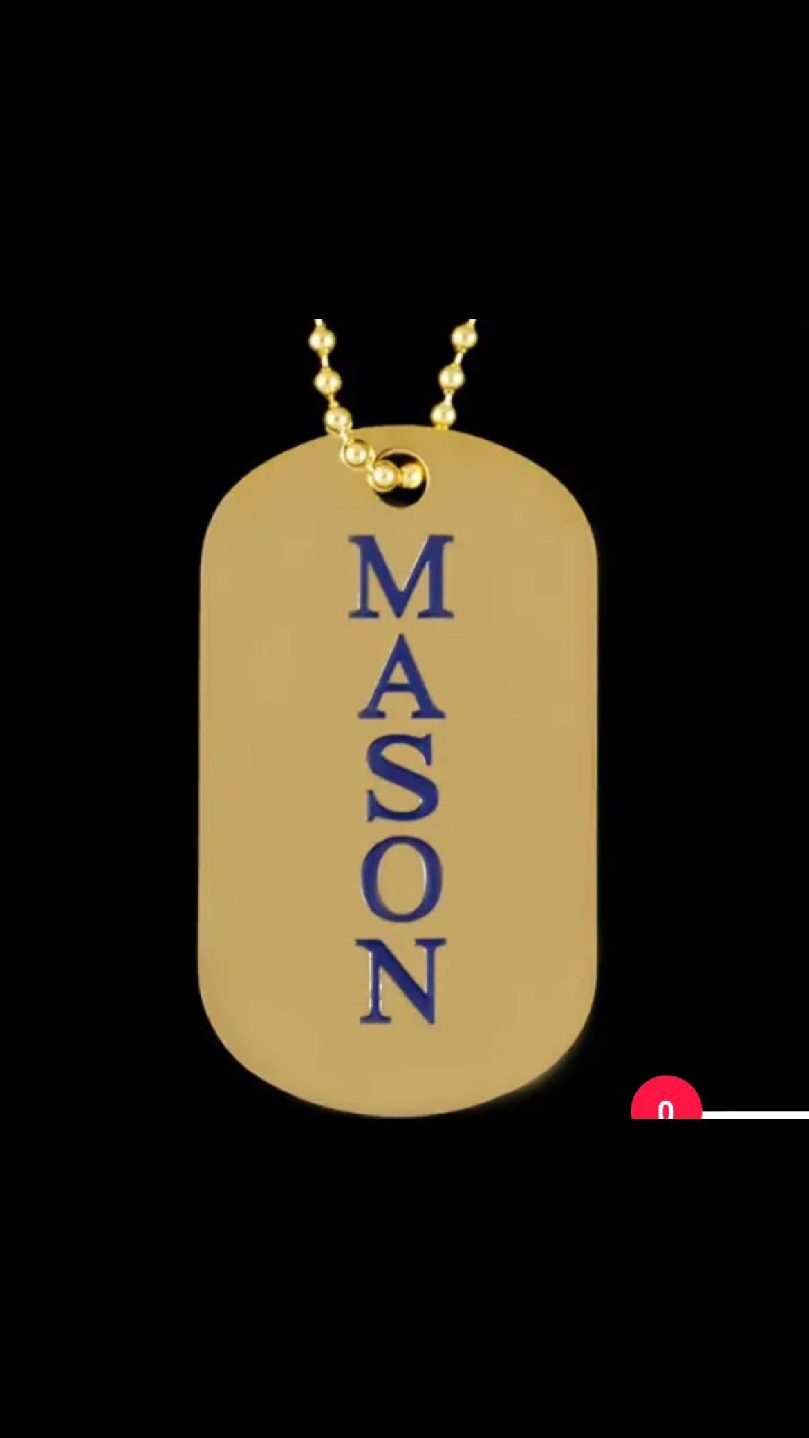 Mason Gold Double Sided Dog Tag