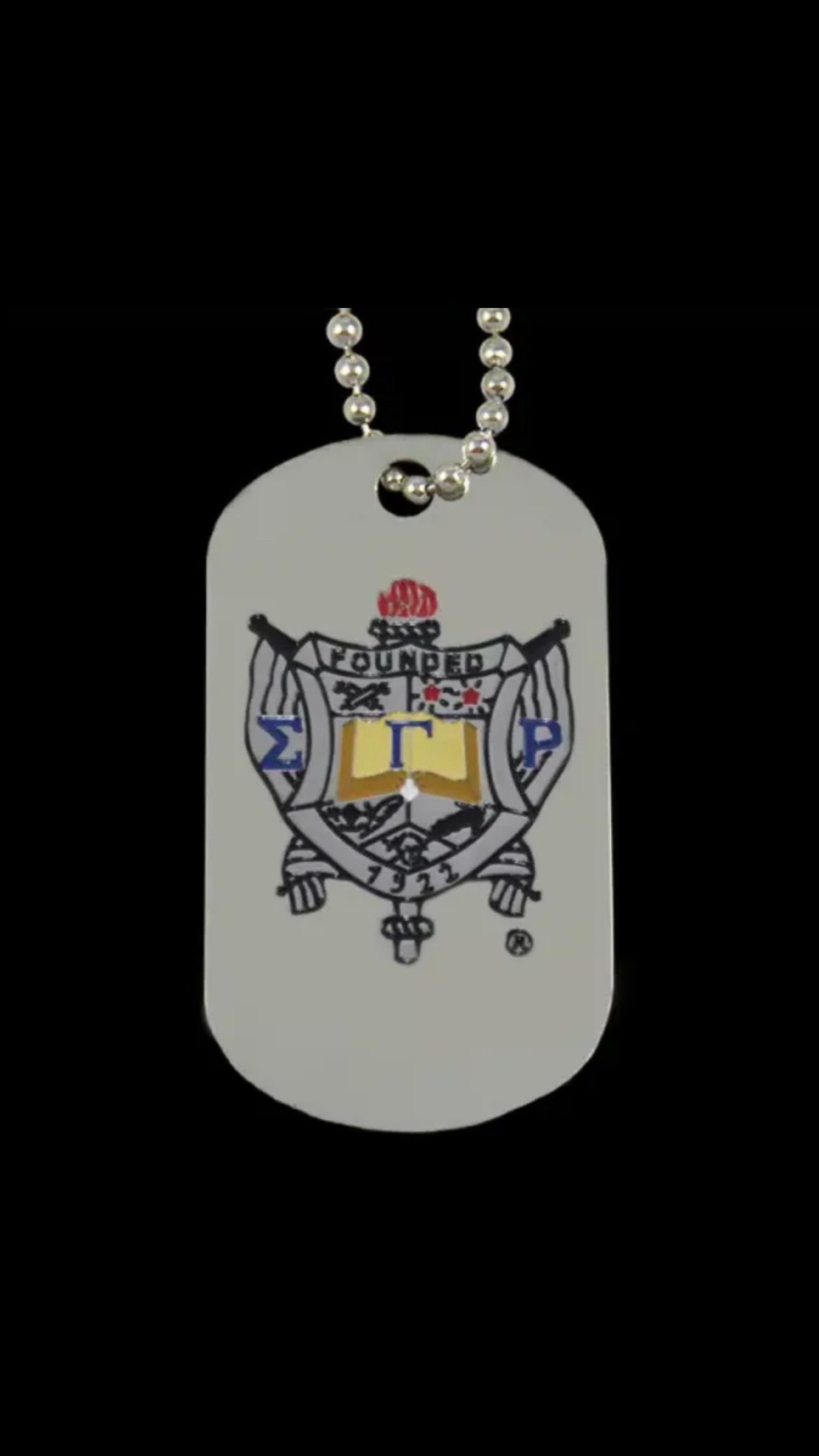 SGRho Silver Double Sided Dog Tag