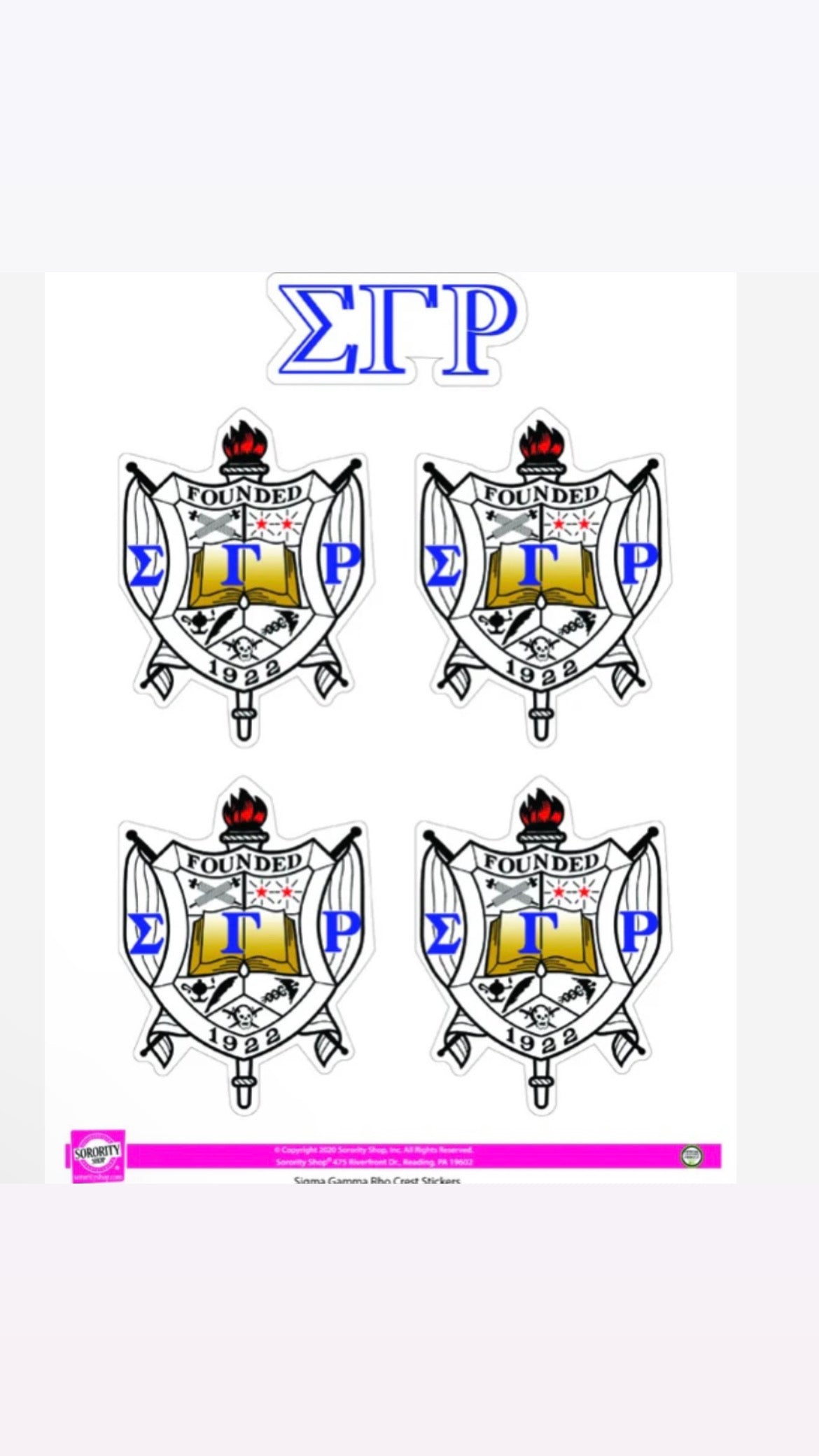 SGRho Crest Sticker Sheet