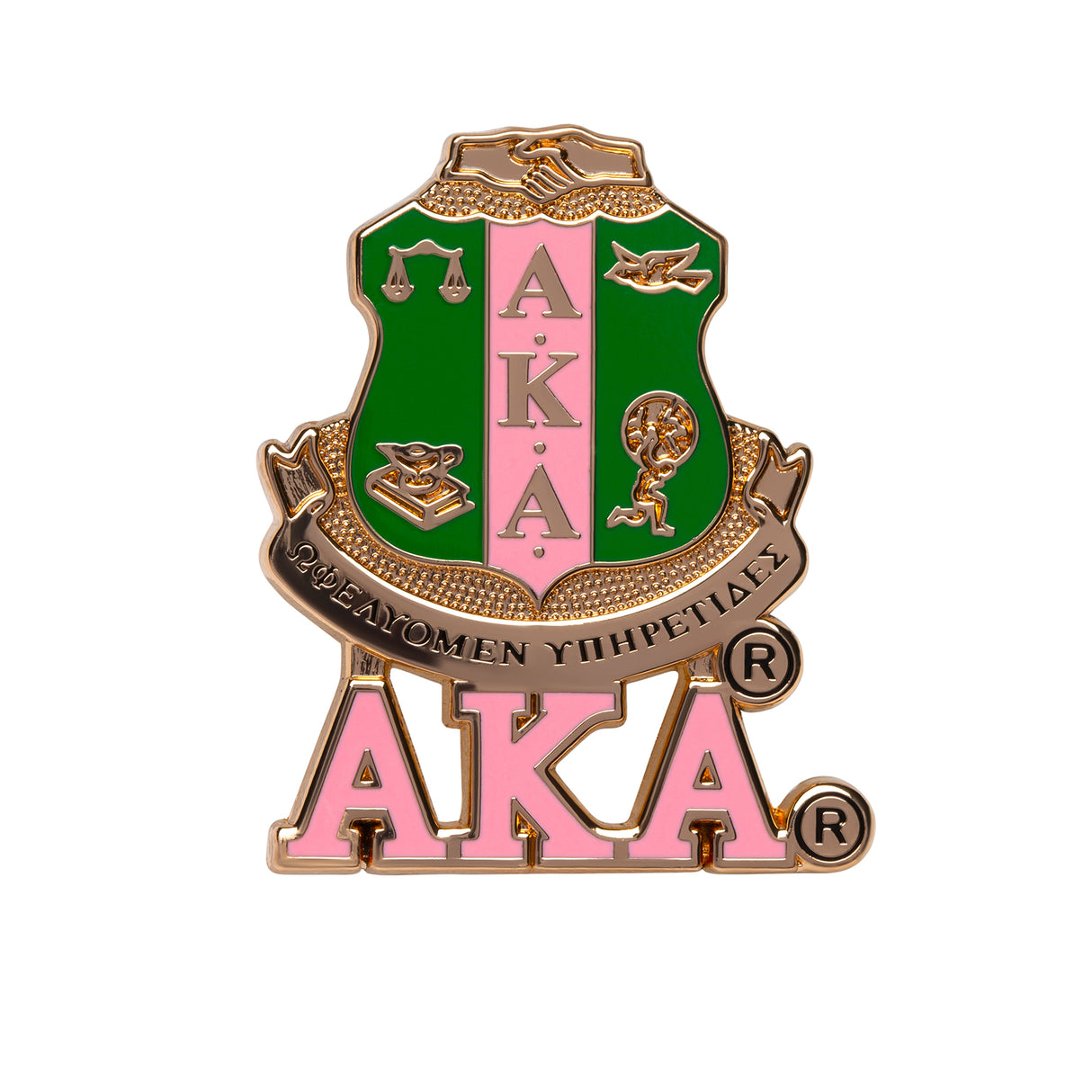 AKA 3-D Shield Pin w/ Letters