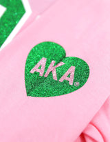 AKA Date Glitter Print Long Sleeve Tee