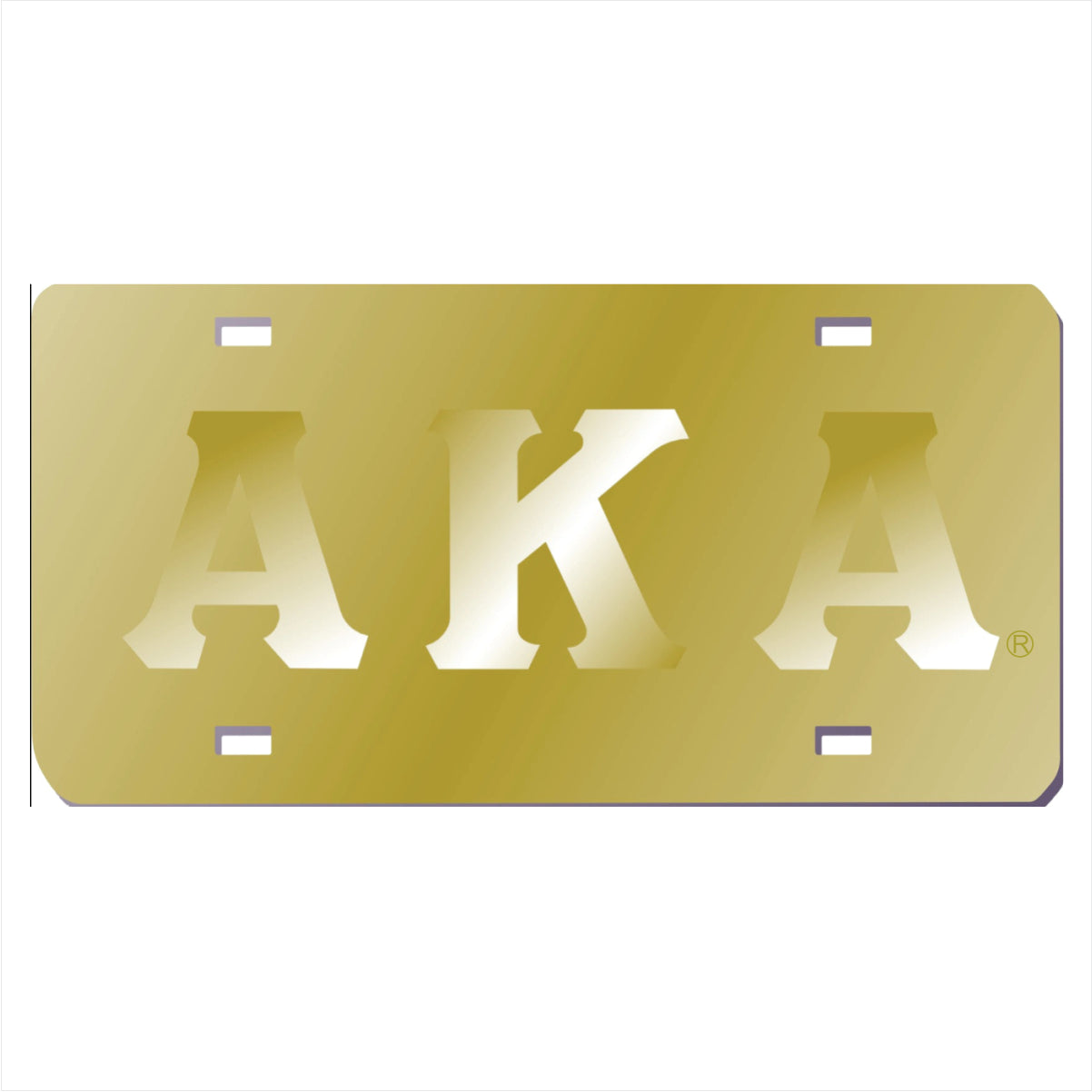 AKA Gold Mirror Satin Auto Tag