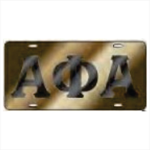 Alpha Gold Color Inlaid Mirror Auto Tag