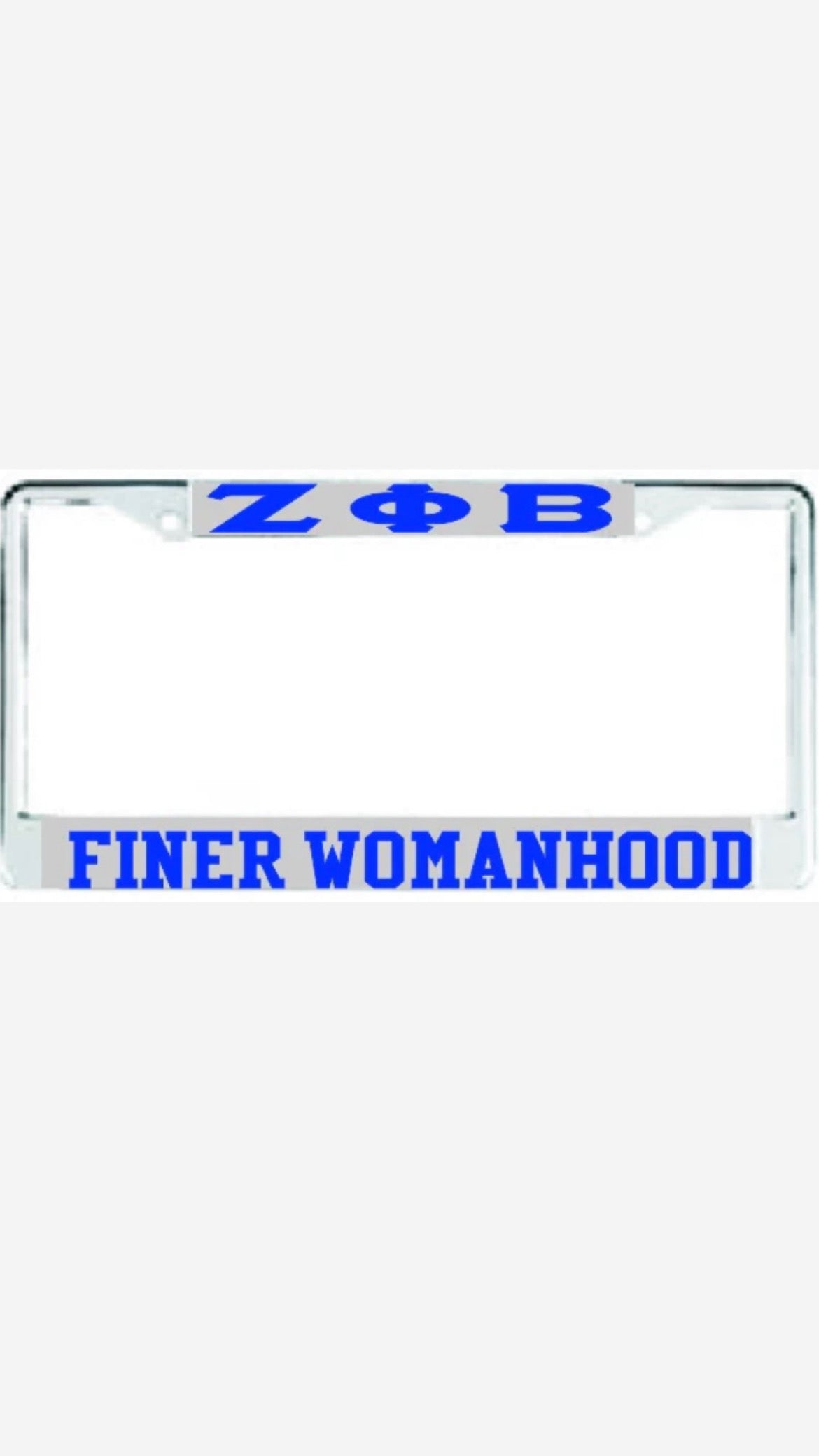 Zeta Finer Womanhood Auto Frame Silver/Royal