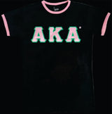 AKA Satin Letter Ringer Tee