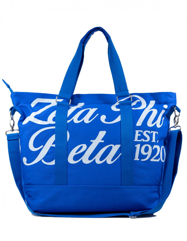 Zeta Canvas Script Tote Bag