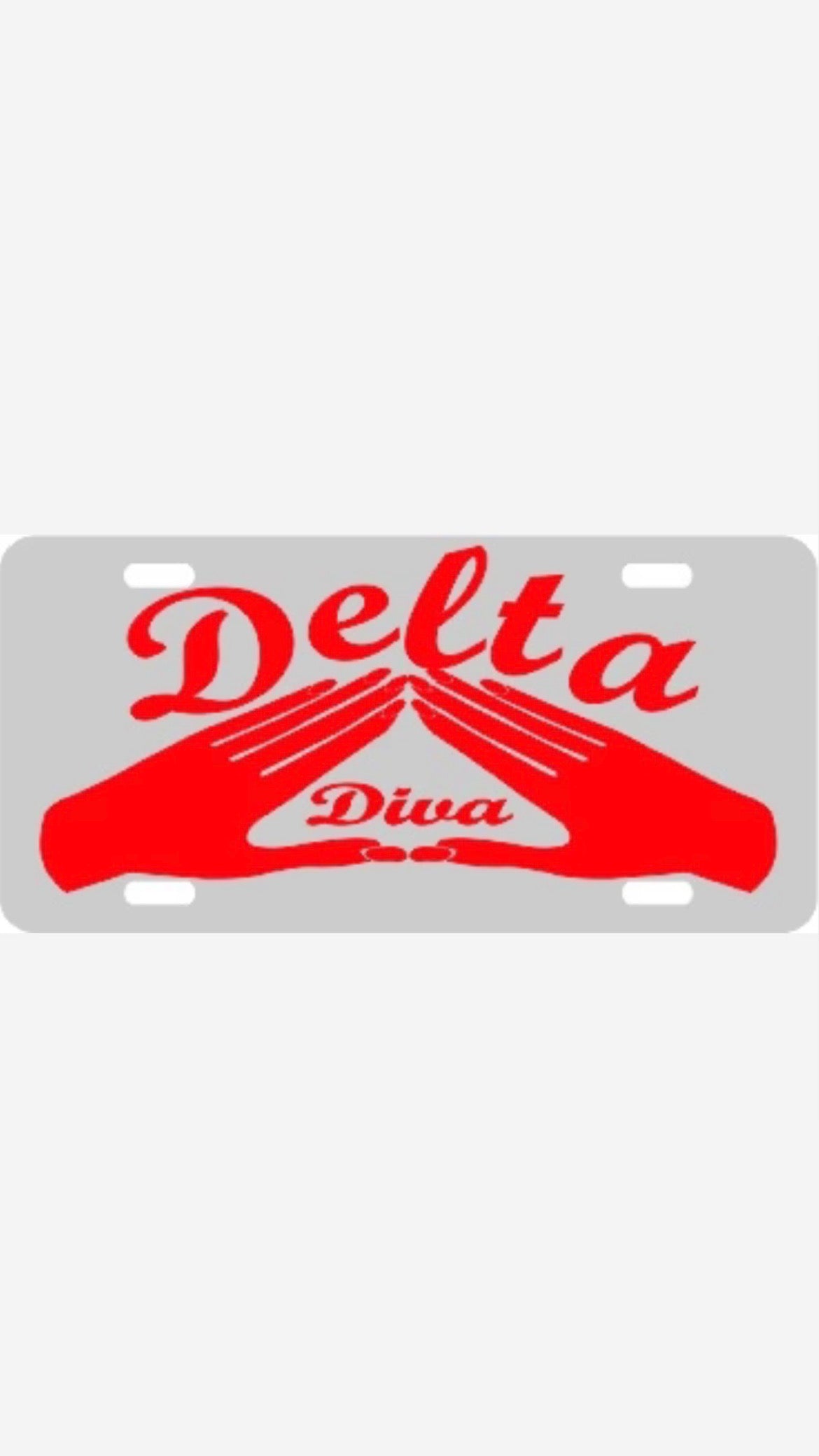 Delta Hand/Diva Tag Silver/Red