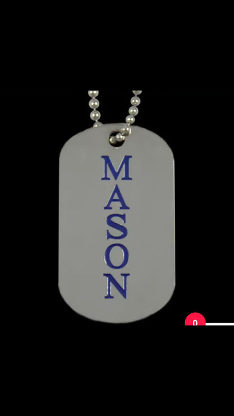 Mason Silver Double Sided Dog Tag