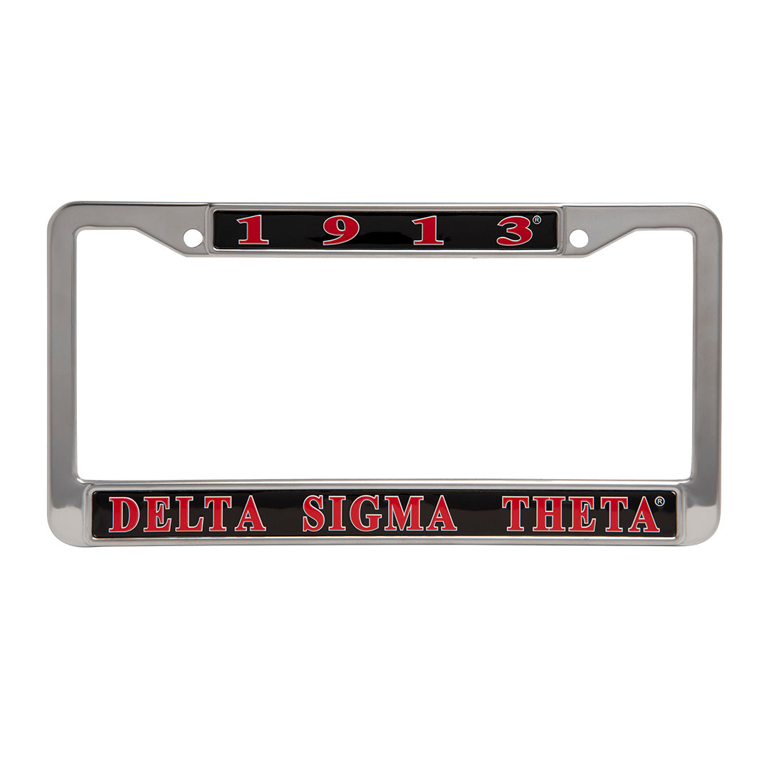 Delta 1913 License Plate Frame Black/Red