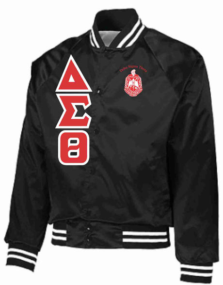 Delta Sigma Theta Greek Sorority Satin Baseball Jacket