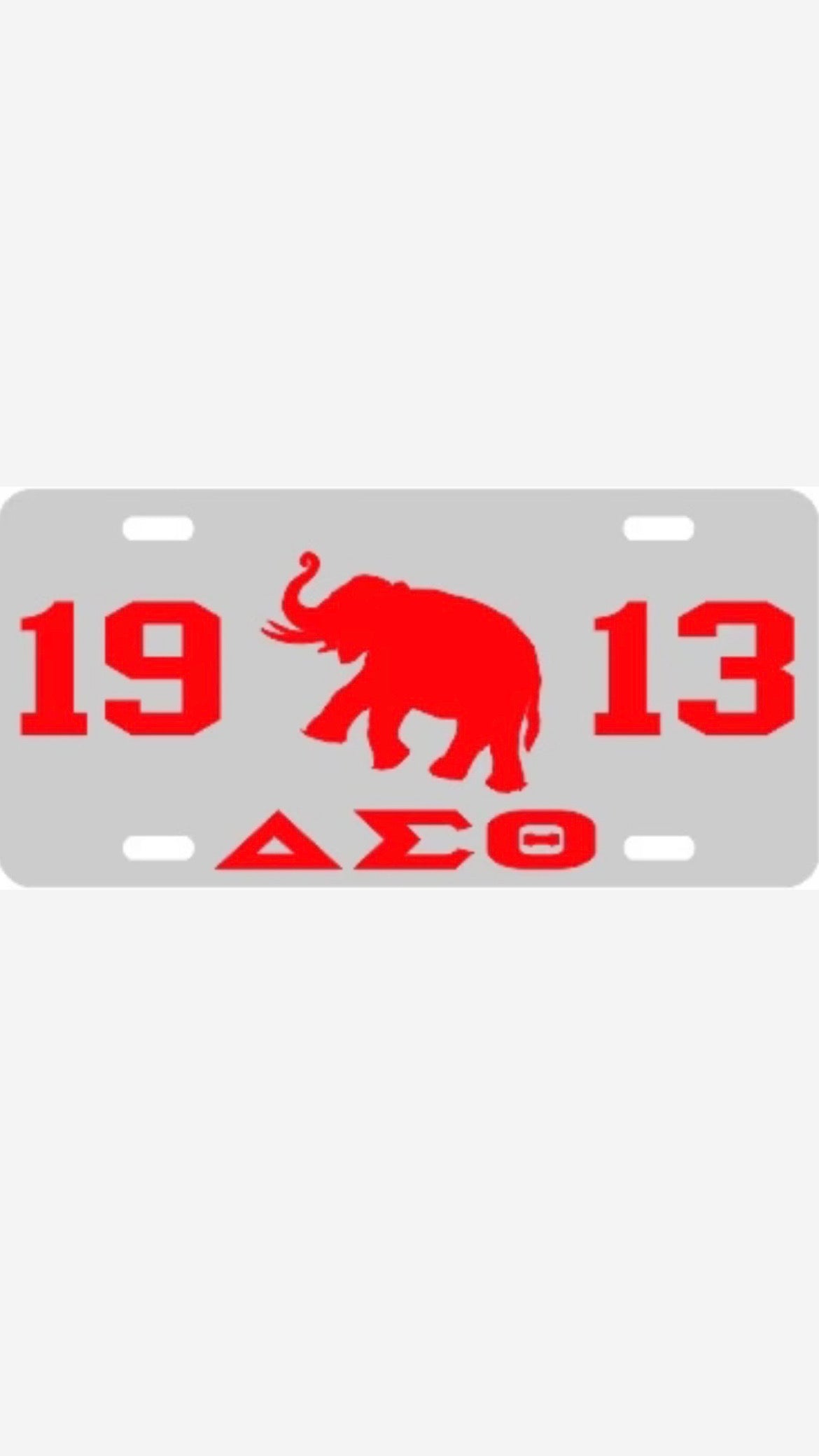 Delta Elephant Tag Silver/Red