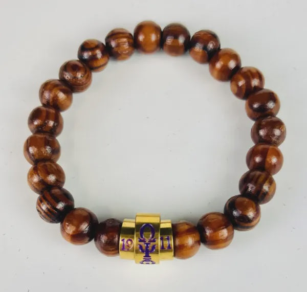 Omega Wood Bead Bracelet