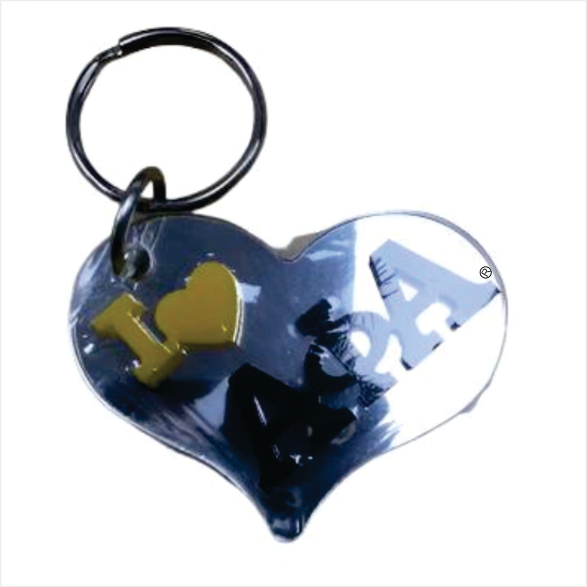 Alpha Heart Shaped Mirror Keychain