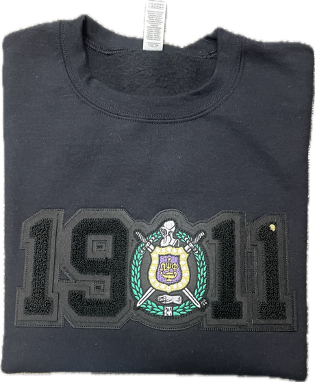 Omega Chenille Crest/Date Crewneck