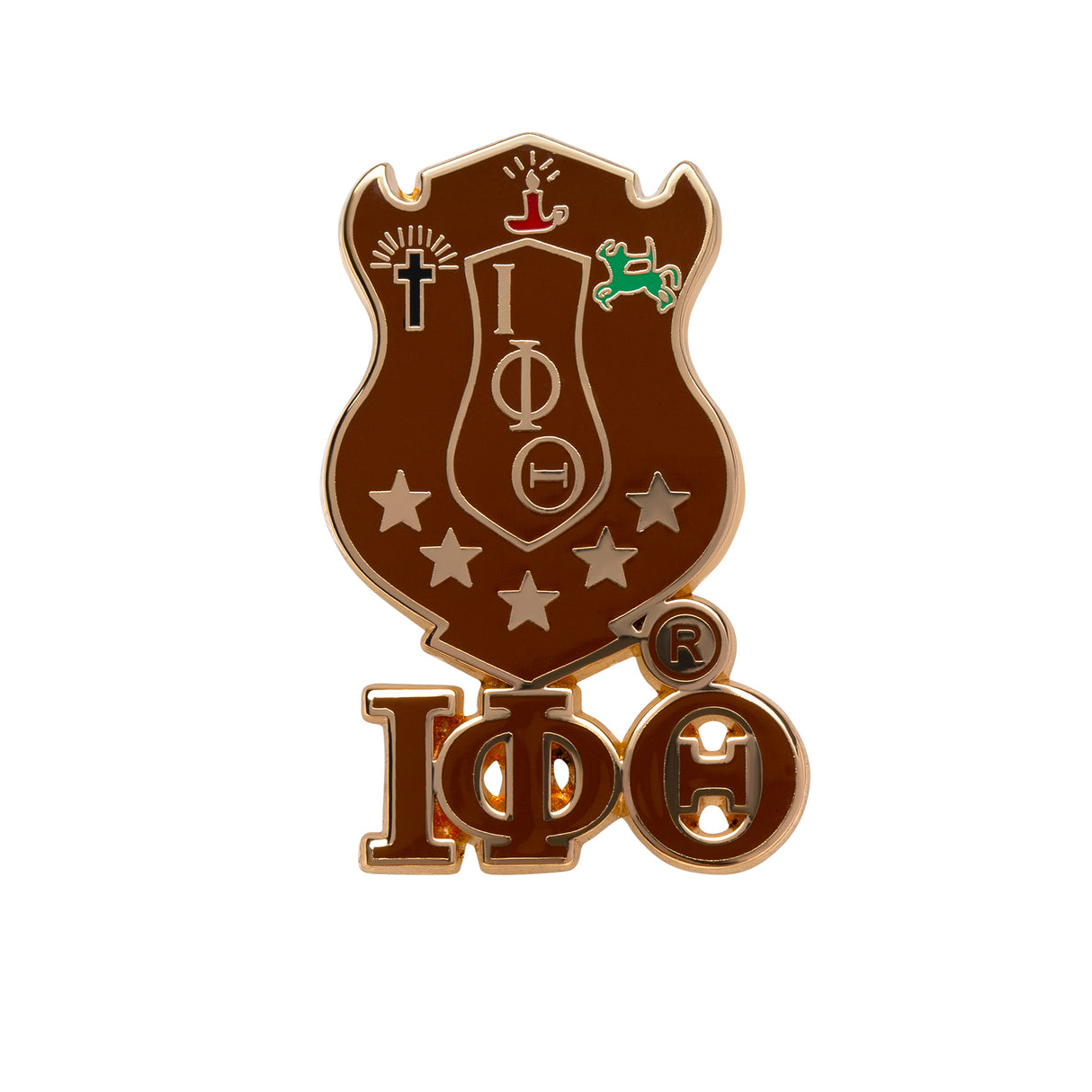 Iota 3-D Shield Pin w/ Letters