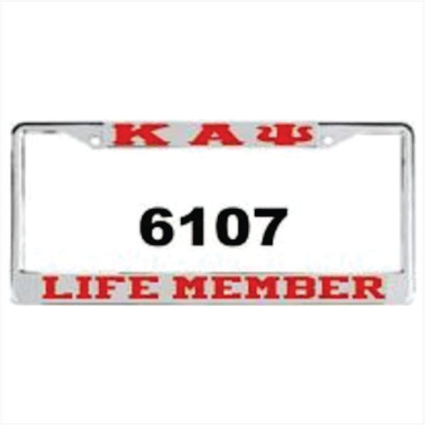 Kappa Life Member Auto Frame Silver/Red