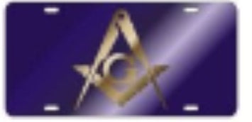 Mason Blue Inlaid Gold Mirror Tag