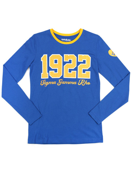 SGRho Date Glitter Print Long Sleeve Tee