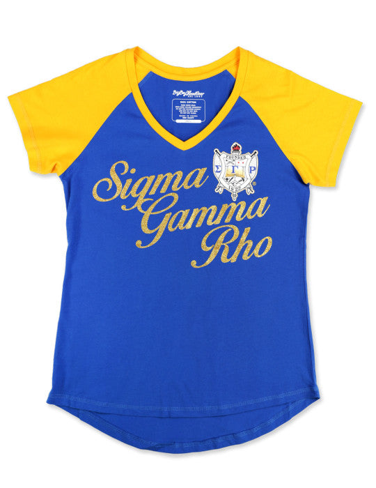 SGRho Glitter Print V-Neck Tee