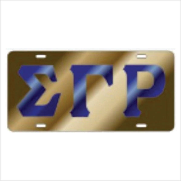 SGRho Gold Color Inlaid Mirror Auto Tag