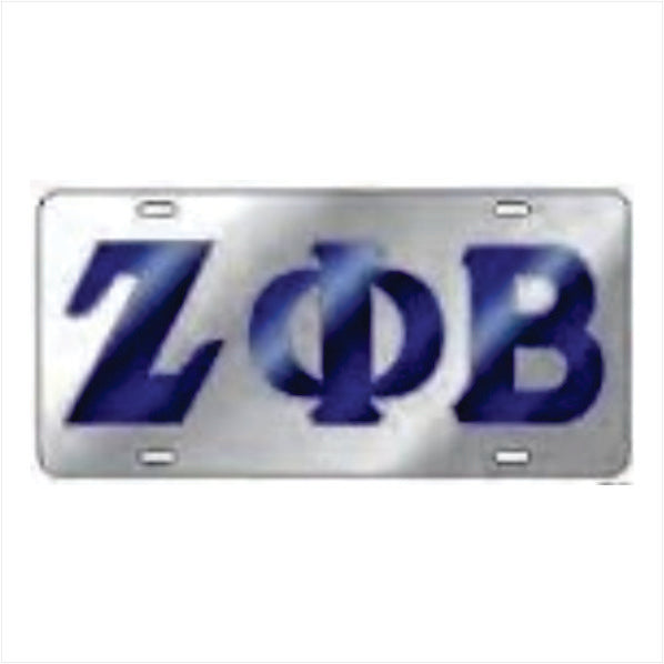 Zeta Silver Color Inlaid Mirror Auto Tag