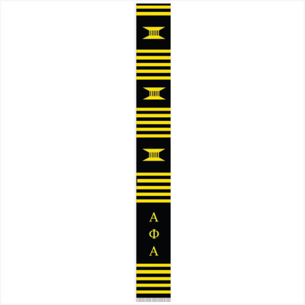 Alpha Black Letters Kente Cloth Stole