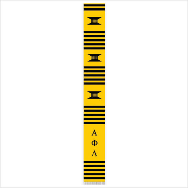 Alpha Bright Gold Letters Kente Cloth Stole