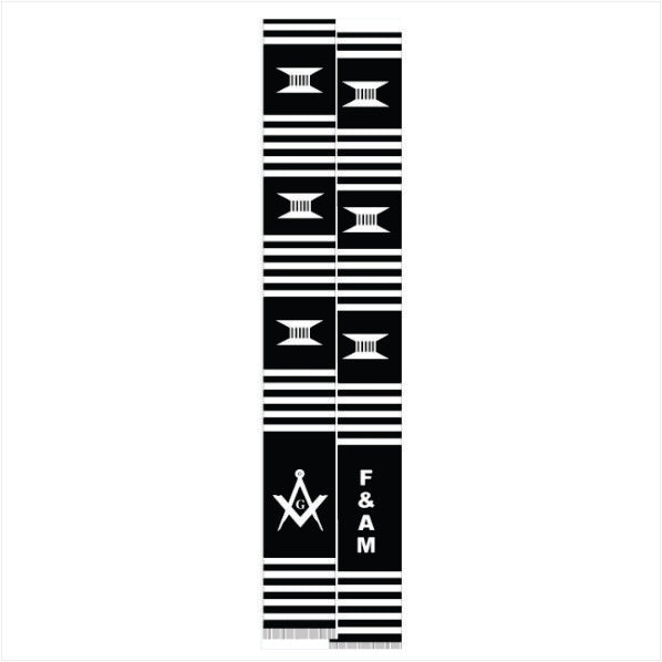 Mason Black/White F&AM Square and Compass Stole