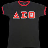 Delta Satin Letter Ringer Tee