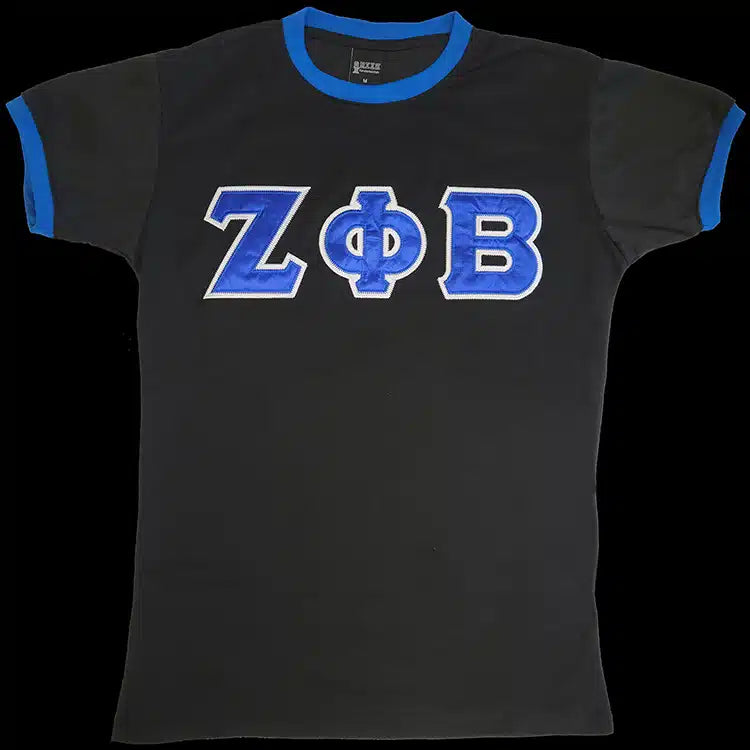 Zeta Satin Letter Ringer Tee