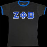 Zeta Satin Letter Ringer Tee