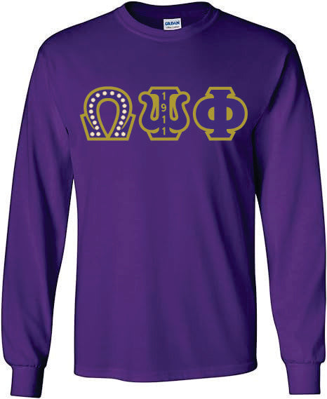 Omega 20 Pearls Applique Long Sleeve Tee