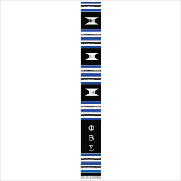 Sigma Black Letters Kente Cloth Stole