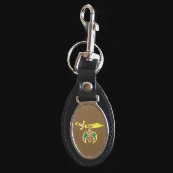 Shriner Leather Fob Keychain