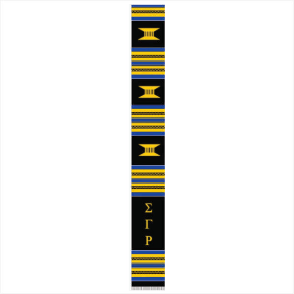 SGRho Black Letters Kente Cloth Stole