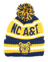 NC A&T North Carolina A&T AGGIES HBCU Beanie Hat Toboggan Winter Knit Navy White and Gold