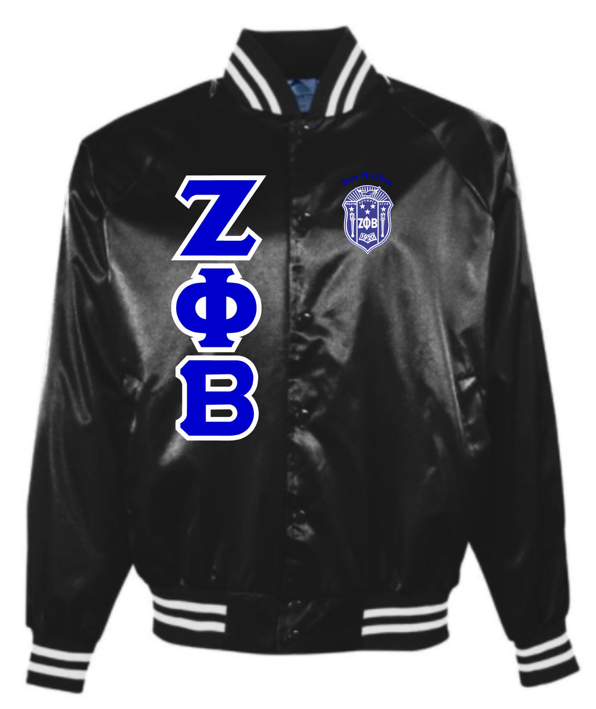 Zeta Crest Striped Satin Jacket